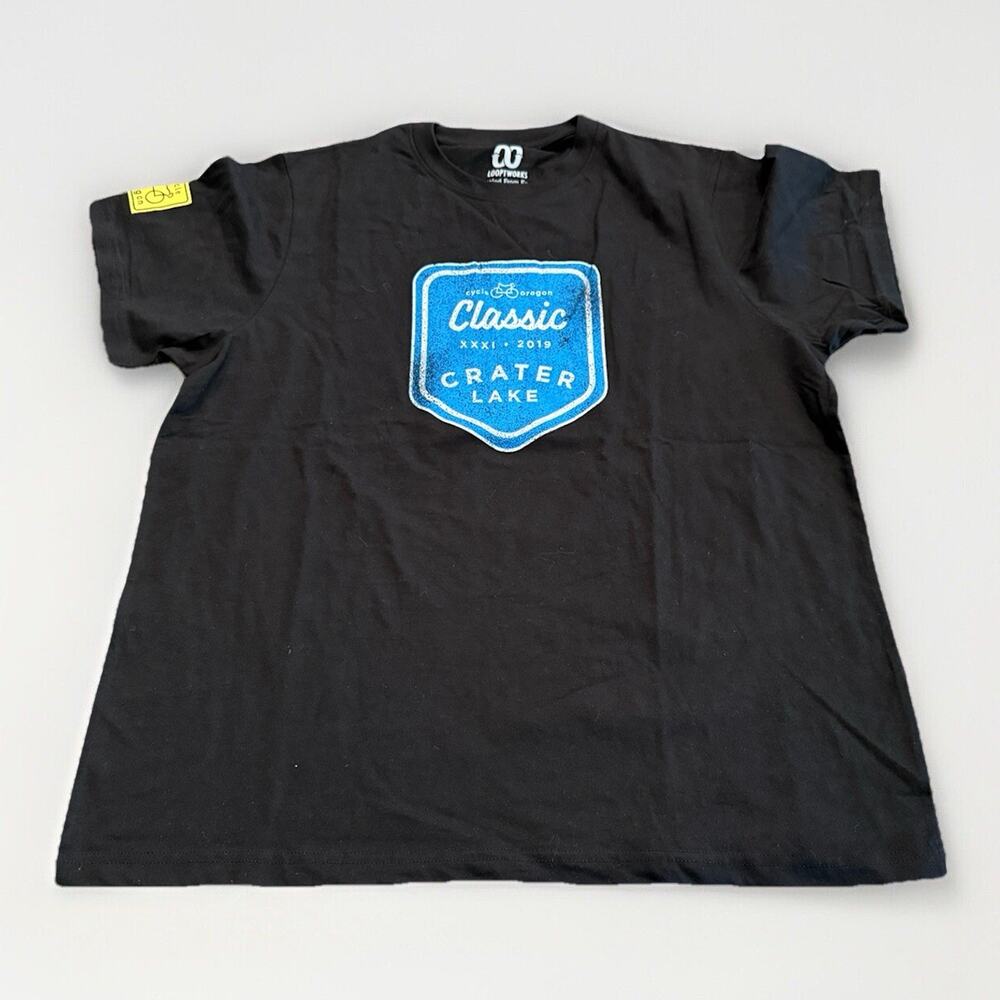 Cycle Oregon 2019 Crater Lake Mens Black Short Sleeve T-Shirt Size L LARGE NWT